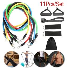 11 Pcsset Fitness Bandas de resistencia de látex Set Fitness Bandas de goma Ejercicio de entrenamiento Yoga Pull Rope Equipo de gimnasio Bandas elásticas 220618