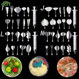 11 Stuks Set Taart Tools 3D Gelatine Jelly Art Naald Pudding Bloemen Decoreren Gereedschappen Rvs Model Number2469