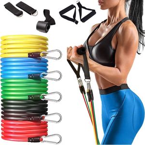 11 pièces Bandes de résistance de yoga Set Power Rubber Elastic Tube Expander Home Gym Fitness Entraînement Exercice Force Force Up Ropes 240423