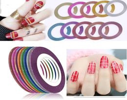 11 Rolls Nail Art Glitter Goud Zilver Rood Strippen Tape Lijn Nagelsticker DIY Accessoires Matte Stickers Nail Art Decoratie9012192