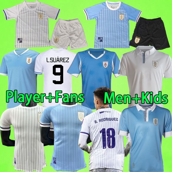 2024 2025 Uruguay Soccer Jerseys Men Kid Kit 100th 24 25 Football Shirts Boys L.Suarez E.Cavani N.De La Cruz Shirt G.De R.Bentancur Arrascaeta F.Valverde R.araujo Uniforme