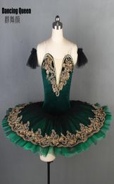 11 tailles Green Velvet Bodice Professional Ballet Tutu pour femmes filles Pancake Platter Tutu pour ballerina Kids Adult BLL0901058708