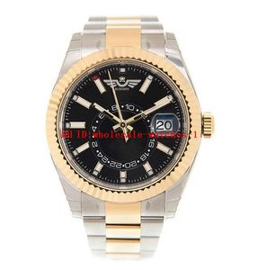 11 Style Classic Men's Watch Sky 326933 42 mm Black Dial Automatic Mechanical Watches Two Tone Gold Luminous polshorloges