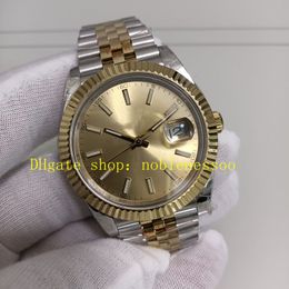 11 relojes de acero 904L para hombre de 41 mm de estilo Reloj para hombre 126333 con esfera en barra de champán y bisel estriado en oro amarillo de 18 quilates 126331 Pulsera Jubilee Reloj Everose automático GMF Cal.3235