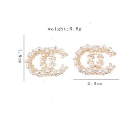 11 Style Mixte 18K Plaqué Or 925 Argent Marque De Luxe Designers Lettres Goujon Géométrique Femmes Célèbres Rond Cristal Strass Perle Boucle D'oreille De Noce Jewerlry