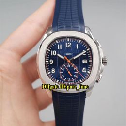 11 Stijl Nieuwe Aquanaut Datum 5968A-1 Blauwe Wijzerplaat Automatisch Herenhorloge 316L Stalen Kast Blauwe Rubberen Band Sport Hoge Kwaliteit Watches251O