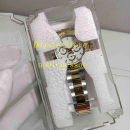 11 Style Real Po Eta 7750 Automatic Watch Men's 18K Yg SS 40mm witte wijzerplaat 116503 Champagne Two Tone Bracelet 116506 116500237E