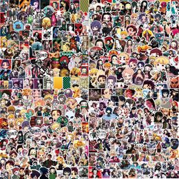 11 stijlen 50 STKS 100 STKS Skateboard stickers Demon Slayer Anime Voor Auto Baby Helm Etui Dagboek Telefoon Laptop Planner Decor Boek Album Kinderen Speelgoed DIY Decals