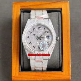 11 Estilos Relojes de lujo RRF Datejust Iced Out Full Diamond ETA2824 Reloj automático para hombre Pav￩ Diamonds BK Dial árabe Pulsera de acero 904L Ladies Gents Relojes de pulsera