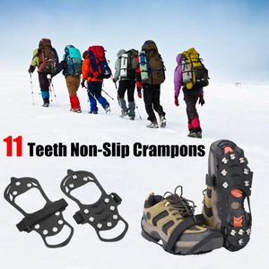 Crampones de 11 dientes para nieve y zapatos de escalada en hielo, antideslizantes en invierno, picos para zapatos al aire libre, tacos, cubiertas antideslizantes 240125