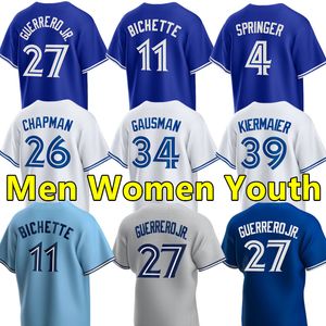 27 Vladimir Guerrero Jr. Baseball Jerseys 4 George Springer 2 Justin Turner 11 Bo Bichette 30 Alejandro Kirk 39 Kevin Kiermaier 6 Alek Manoah 34 Kevin Gausman Jersey