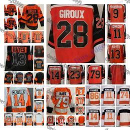 11 Jerseys de hockey Travis Konecny 14 Sean Couturier 79 Carter Hart 28 Claude Giroux 2023 Hot Revers Retro Hockey Jerseys Owen Tippett Jabel Farabee