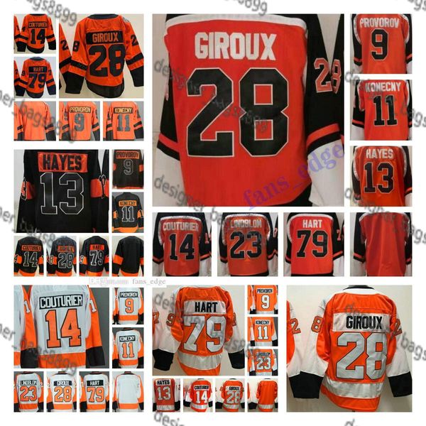 11 Travis Konecny Hockey Jerseys 14 Sean Couturier 79 Carter Hart 28 Claude Giroux 2023 Hot Reverse Retro Hockey Jerseys Hommes Accueil Rouge Hiver Hommes Jersey S-XXXL