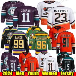 # 11 Trevor Zegras Anaheim Hockey Jersey # 91 Leo Carlsson Troy Terry Ryan Getzlaf John Gibson Cam Fowler Paul Kariya Charlie Conway Mason Mctavish Mighty Ducks Jerseys