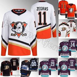 11 Trevor Zegras Ducks 2022 Maillot rétro inversé Troy Terry Jakob Silfverberg Cam Fowler Adam Henrique John Gibson Ryan Getzlaf Maso