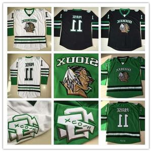 11 Zach Parise North Dakota Fighting Sioux College Hockey Jersey Fighting Sioux Jersey Gestikt en geborduurd topkwaliteit 81