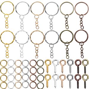 110/220PCS/SET KEYCHAIN ​​Open Jump Rings Oogpinnen Sieraden maken Accessoires Kits voor DIY Epoxy Resin Key Chain Key Ring Pendanten