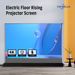 110 Inch Black Diamond Vloer Stijgende Projectorscherm Gemotoriseerd 165 Graden ALR Projectorscherm Voor Short Throw Laserprojector 8K