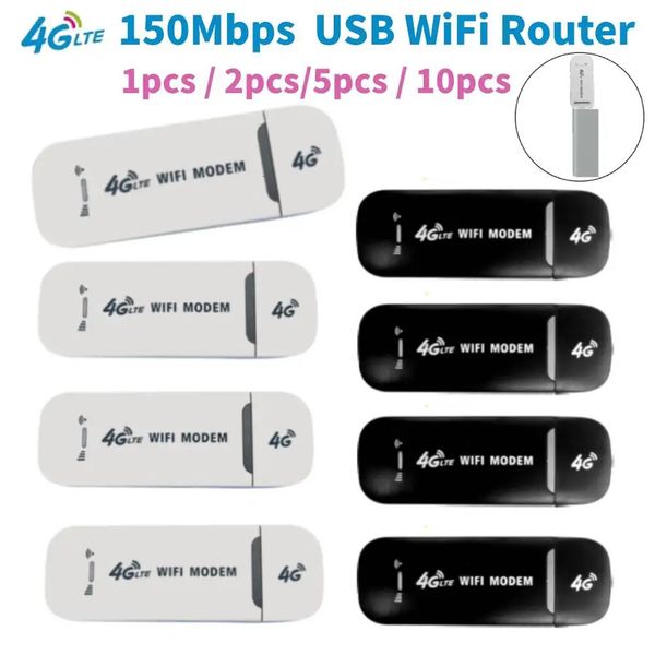 110 Uds 4G LTE enrutador inalámbrico USB Dongle 150Ms módem Stick móvil WIFI banda ancha tarjeta Sim WiFi adaptador de punto hogar 240113