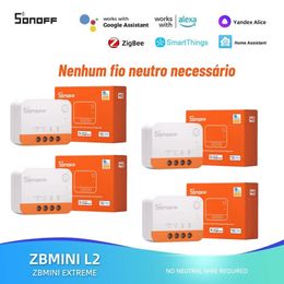 110 SONOFF ZBMINIL2 No se requiere cable neutro Interruptor inteligente Extreme Zigbee a través de Alexa Home Assistant Zigbee2MQTT Smartthings HUB 240228