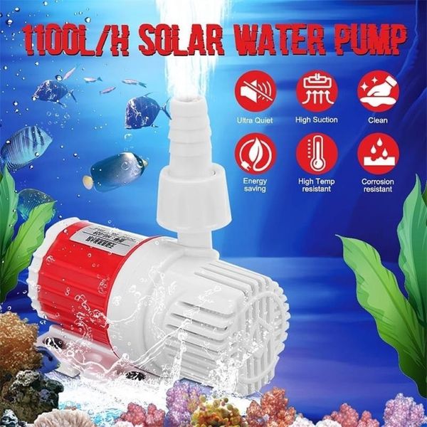 1100L H 5m DC solaire moteur sans brosse Circulation Submersibles étang à poissons Aquarium fontaine d'eau pompe Y200922304h