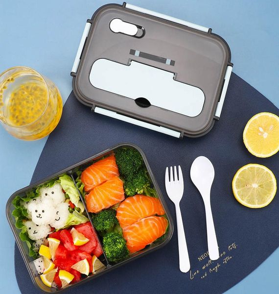 Boîte à déjeuner en plastique scellée portative pour enfants de 1100ml 1500ml, boîtes de conservation de fraîcheur au réfrigérateur 6601652
