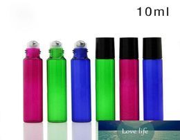 1100 STKSlot 10 ml Lege Glazen Roll-On Fles Blauw Groen Roze Rood Roller Flessen Voor Essentiële Olie Aromatherapie Parfums en Lip B3501145
