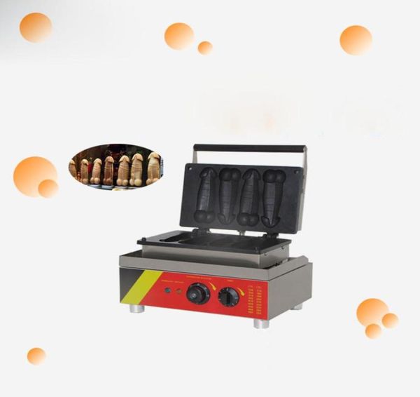 110220V en acier inoxydable Big Cock Burning Penis Waffle Machine 4pcs Pinis automatique Lolly Muffin Waffle Maker Machine9327342