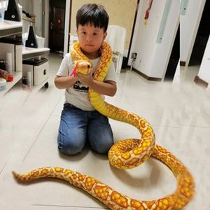 110 cm-300 cm simulé peluche géant Boa Long peluche serpent peluche amis décoration de la maison garçon cadeau 240130
