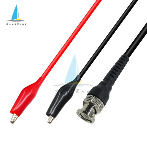 110 cm BNC Male, Male Q9 a Dual Alligator Clip OscilSoscope Probe Pable -cables Conector para el generador de señal de osciloscopio