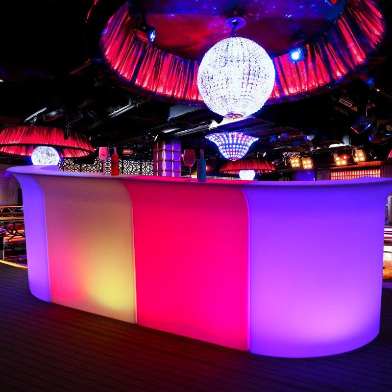 110 cm höjd bärbar LED lysande bar bord kassör räknar färgglada byte av salongmottagningsklubb servitör nattklubb disco leverans