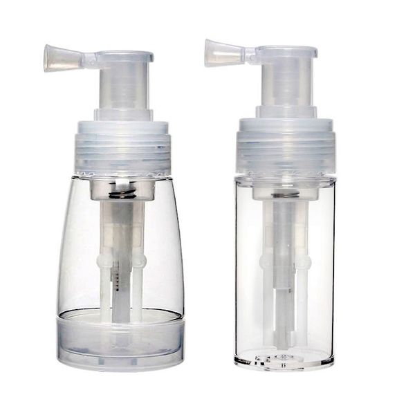 Botellas de pulverización de polvo de 110ml y 180ml, botellas cosméticas desmontables de PET transparentes vacías con boquilla de bloqueo para peluquería, belleza en el hogar