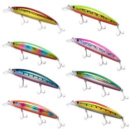 110mm 19g minnow lokken hard professioneel zeewater lange gieten drijvende wobblers kunstmatige aas vissen vis haken