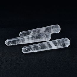 110 mm Guasha smelten massage Clear Quartz Massager Crystal Healing Yoni Wand