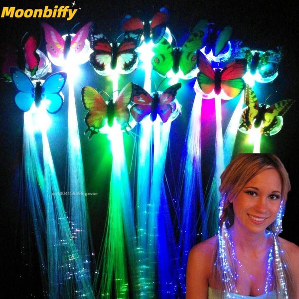 110pc Glow Hair tressed LED Luminal Flower Clip Light Up Butfly Bar Party Decoration Supplies in Dark Toy 240521