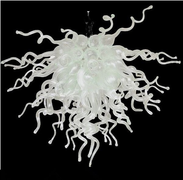 110V 120V 220V 240V Art Decor Artesanal Vidro Soprado Branco Lâmpadas Pingente Design Superior Luz de teto de borosilicato para hotel