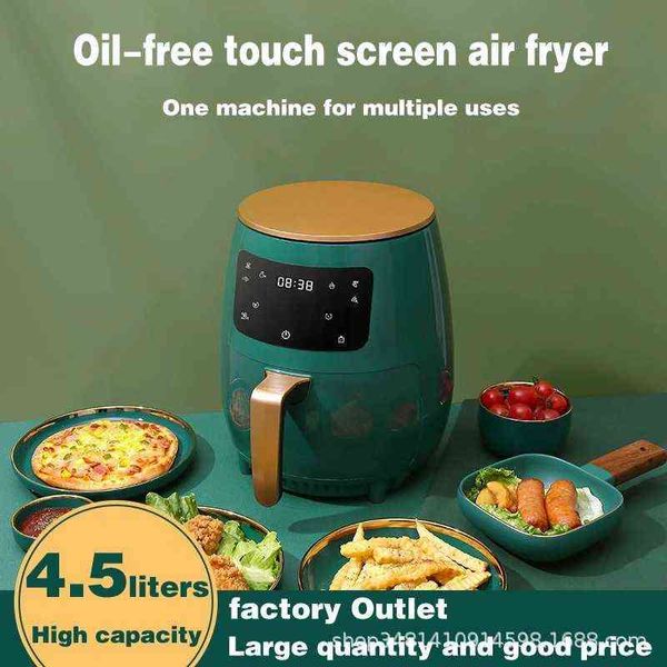 110V / 220V 1200W 4.5L Smart Touch Friteuse à air sans huile Cuisinière à friteuse facile à nettoyer Four multifonctionnel Cuisson intelligente T220819