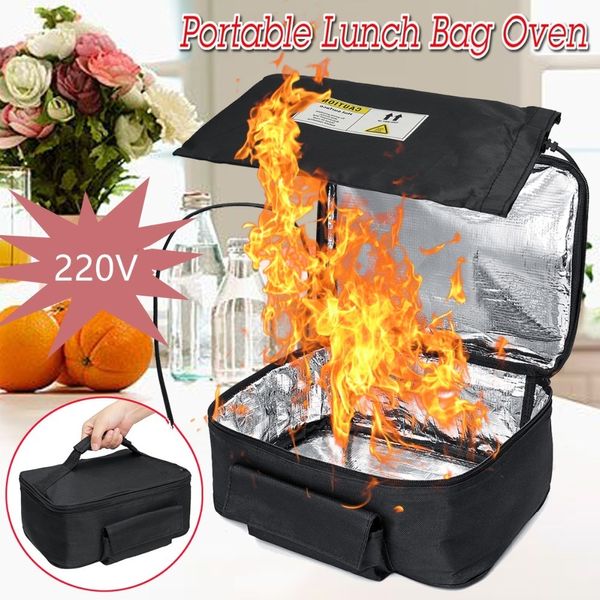 110v / 220V / 12V Portable Mini sac de four à déjeuner personnel chauffe-aliments instantanés chauffe-four électrique PE alliage chauffage boîte à lunch bureau T200710