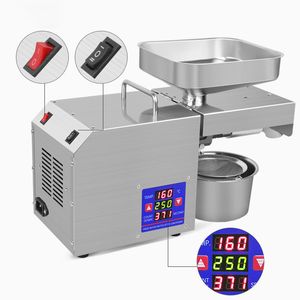 110V / 220V 610W Oil Press Huishoudelijke en Commerciële Lijnzaad Pinda Sesam Olie Extractor Perser Roestvrij staal