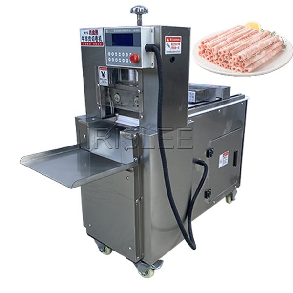 Máquina automática de rodajas de carne congelada, 110V/220V, salchicha, carne, cordero, rollo, cortadora