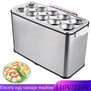 110V 220V Commerciële Ei Worst Roll Fornuis Elektrische Hot Dog Boiler Stoomboot Omelet Master Cup Ontbijt Machine 10 Gaten