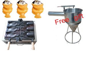 Gratis verzending ~ 110V/220V Ice Cream Taiyaki Maker Machine Open Mond Fish Waffle Maker