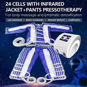 24 Airbags Pressotherapie Luchtdruk Afslanken Machine Verre Infrarood Lymfatische Drainage Detox Full Body Massager Lichaamsvorm Gewichtsverlies Pak