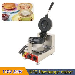 110V 220V UFO Vorm Draaien Ijs Wafel Hamburger Brood Hete Persmachine Gelato Panini Druk Brioche UFO Burger Maker