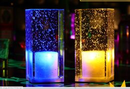 LED charge coloré cristal décoration lampe bar restaurant salon chambre veilleuse décoration cadeau atmosphère lampe de table