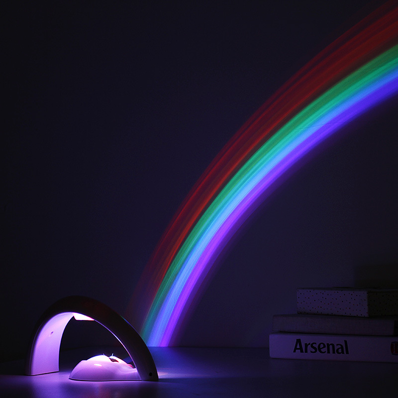 USB och 3AA Två Modell Strömförsörjning Modeller Färgglada Projektorljus LED Novelty Rainbow Star Night Light Scallop Atmosphere Lampa för dekor hem