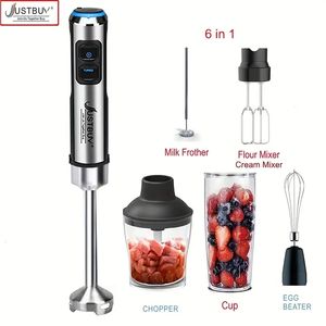 110V Us Plug 1500W 6/4 In 1 Elektrische Stok Hand Commerciële Blender Keukenmachine Ei Garde Mixer Juicer vleesmolen