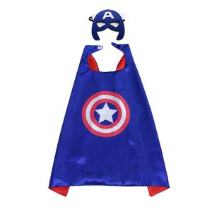 110x70cm 2-laags kerst Halloween Superhero Cape Costumes voor volwassenen Cloark en Mask Set 18 personages Satin Cartoon Movie Cosplay Mix Bestel Party gunsten