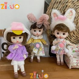 112 Bjd Doll Ob11 12 cm Mini poupées princesse habiller mignon 20 articulations mobiles pour filles enfants Munecas jouets cadeaux jouet 240306