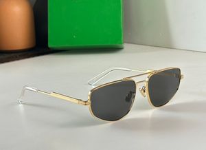 112 Goud/Grijze Zonnebril Pilot Shield Shape Heren Designer Zonnebril Shades Sunnies Gafas de sol UV400 Brillen met doos